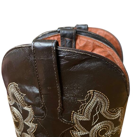 Texas Legacy Handmade Leather Brown Cowboy Boots Alligator Tail Print Mens 11 - Picture 7 of 10